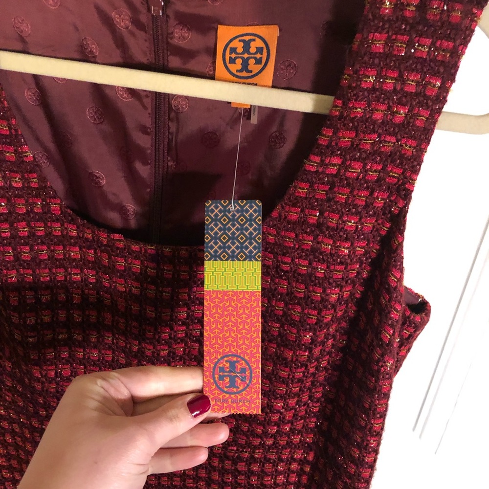 Tory Burch victory dress in dark plum
